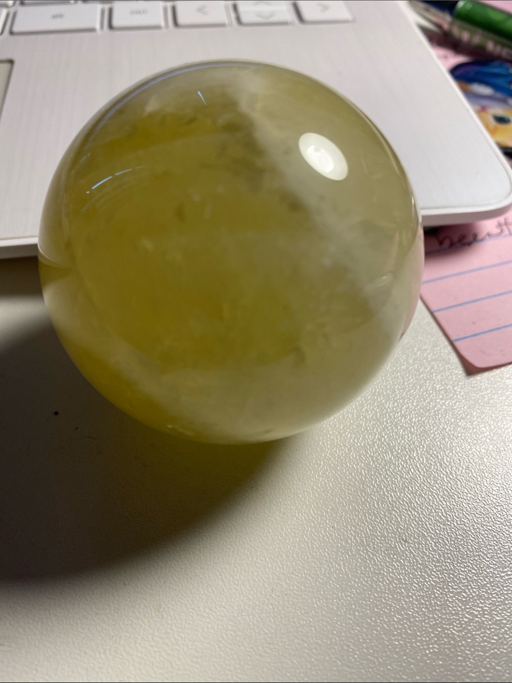 Yellow Decorative stone Citrine? Orb – Polished Accent Sphere